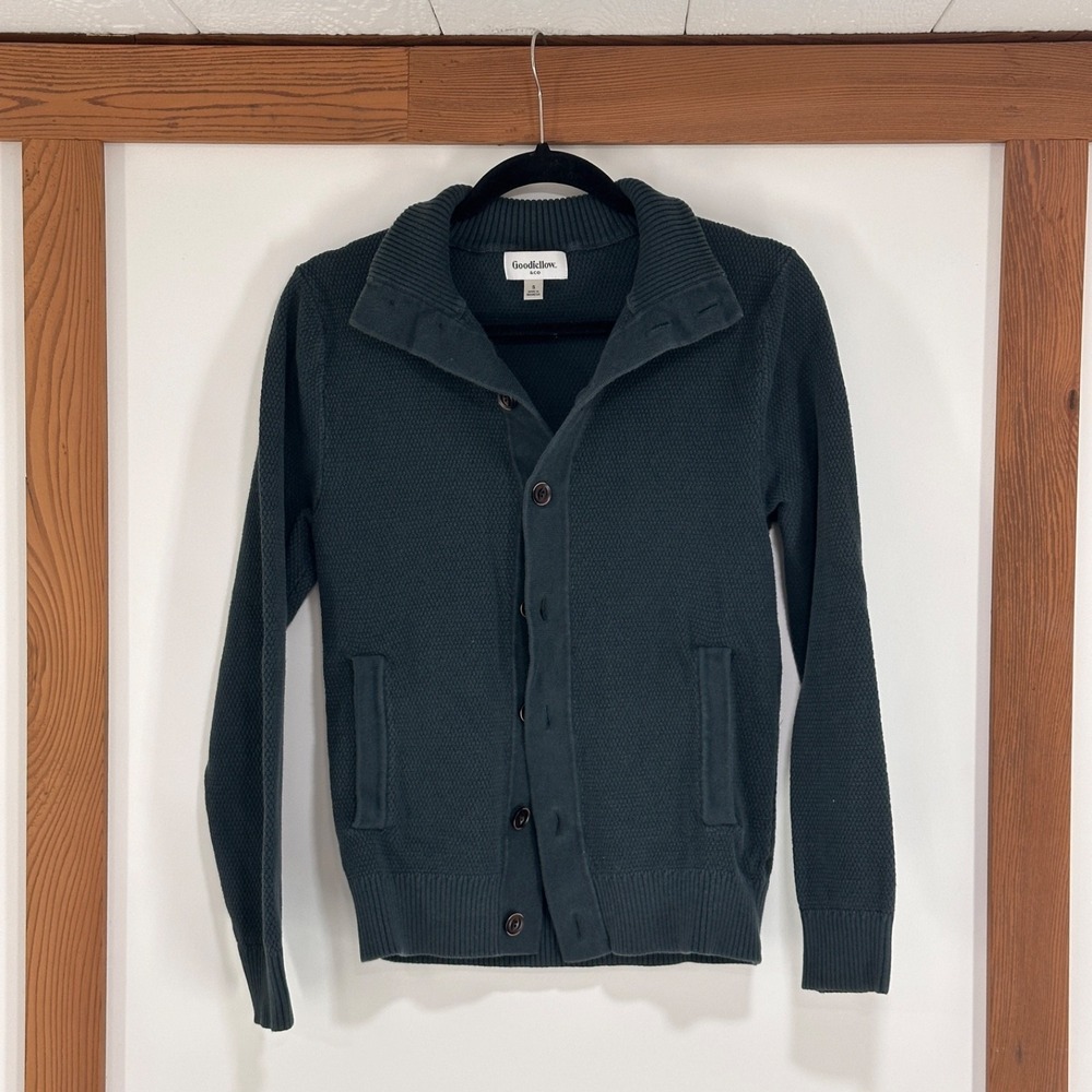 GoodFellow Green Cardigan Front Pockets Men's‎ 100% Cotton
